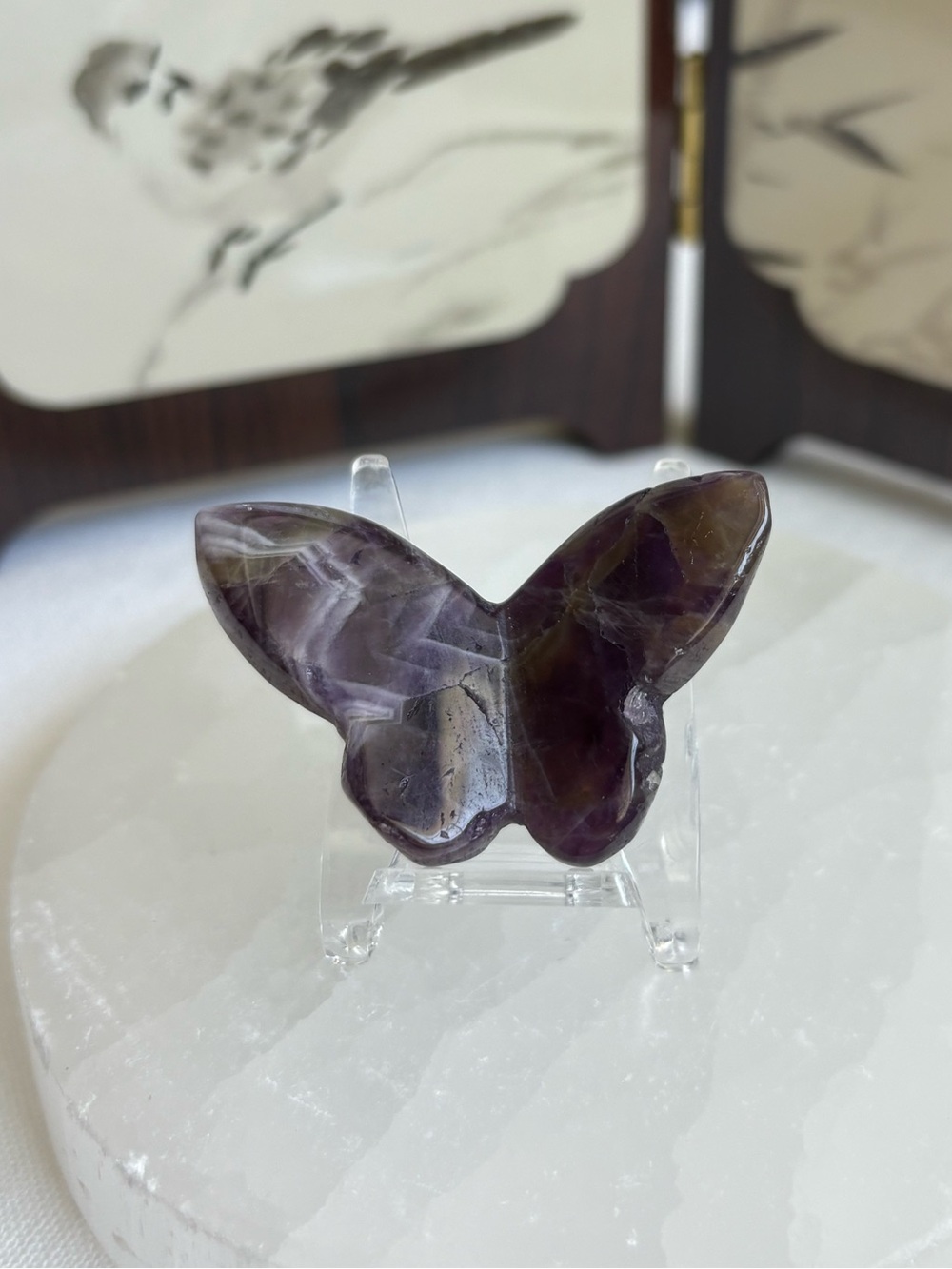 Dream amethyst crystal butterfly carving